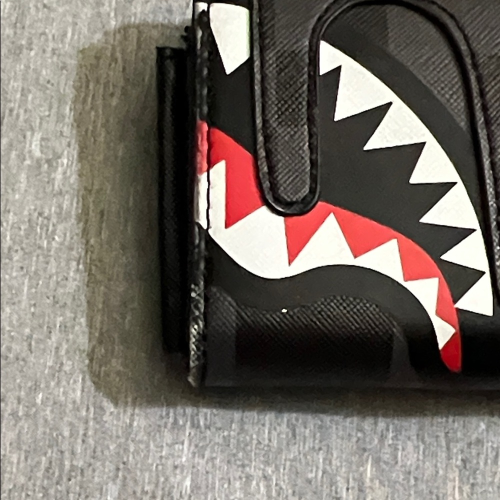 Sprayground Black Wallet with Red & White Shark Bite Graphic - Picture 8 of 8